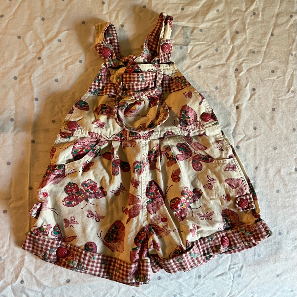 COPY - Vintage Girl Butterfly White Pink Rompers Sz 4